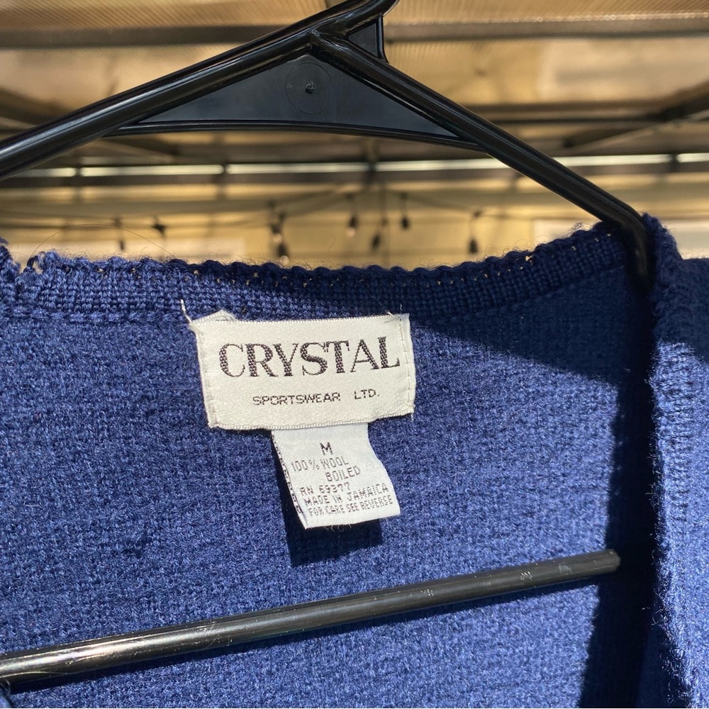 Crystal Sportswear 100% boiled Wool button up sweater
